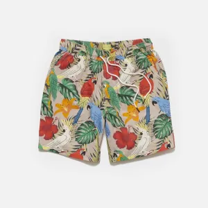 Poplin & Co. Exotic Birds Print Shorts