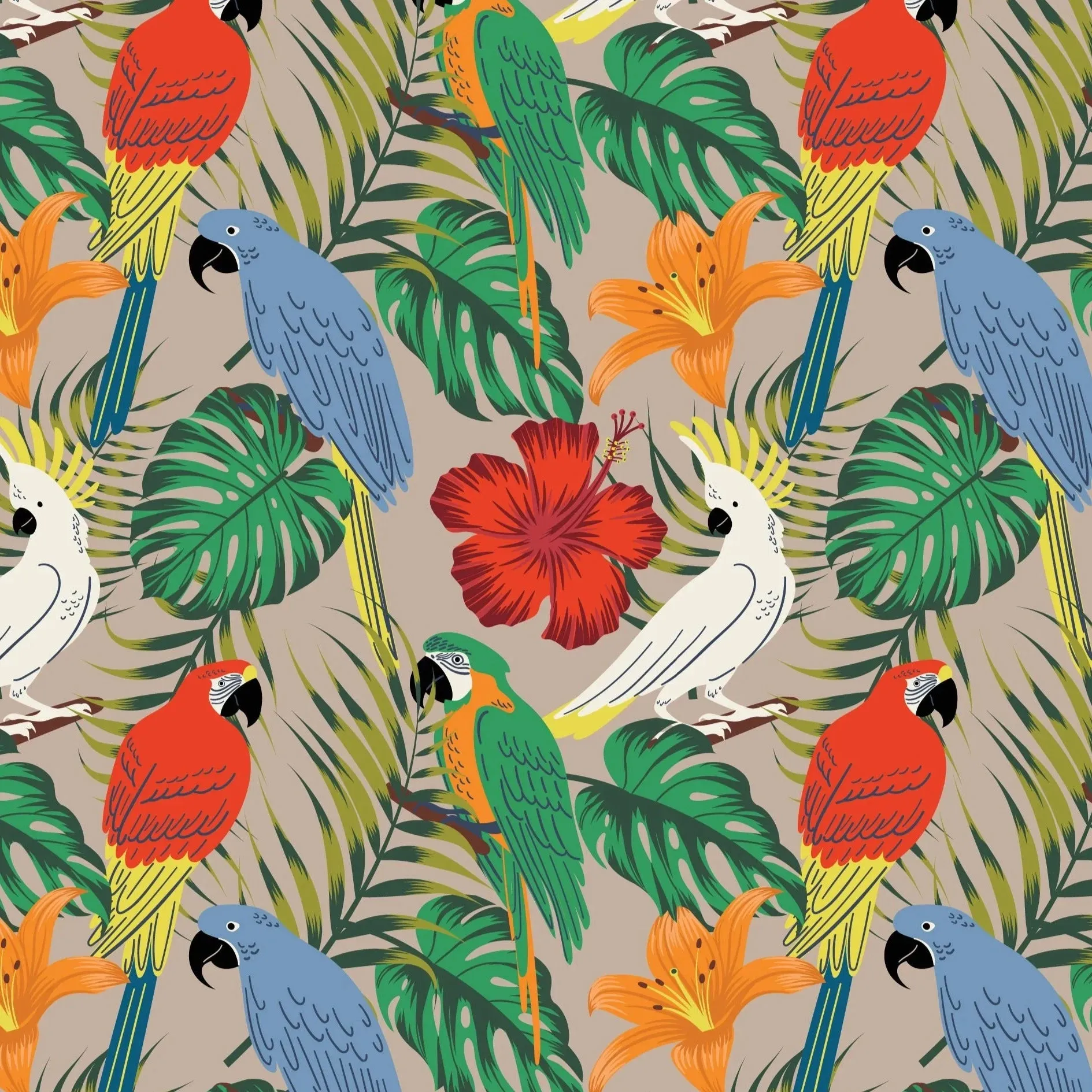 Poplin & Co. Exotic Birds Print Shorts