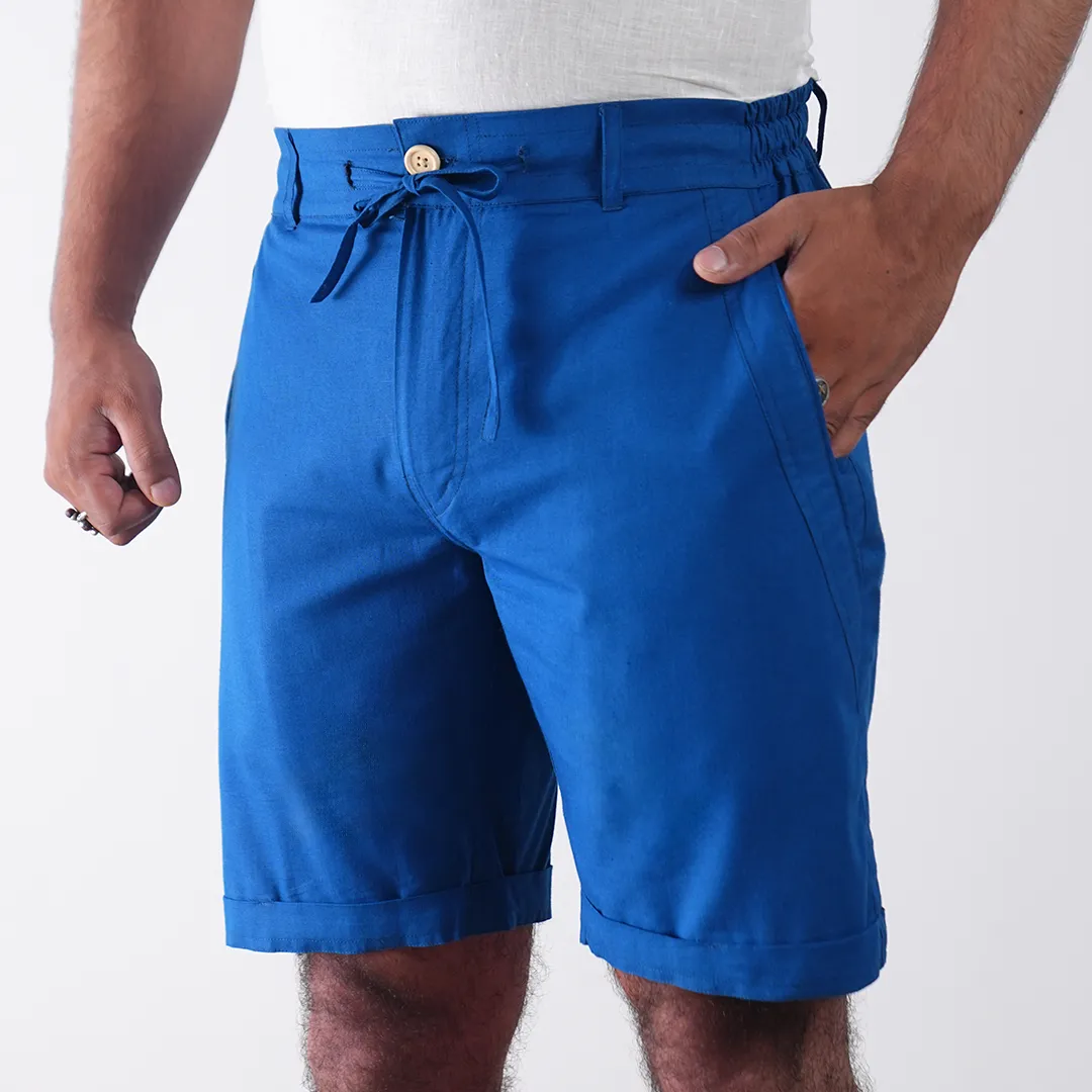 Prussian Cotton Linen Shorts