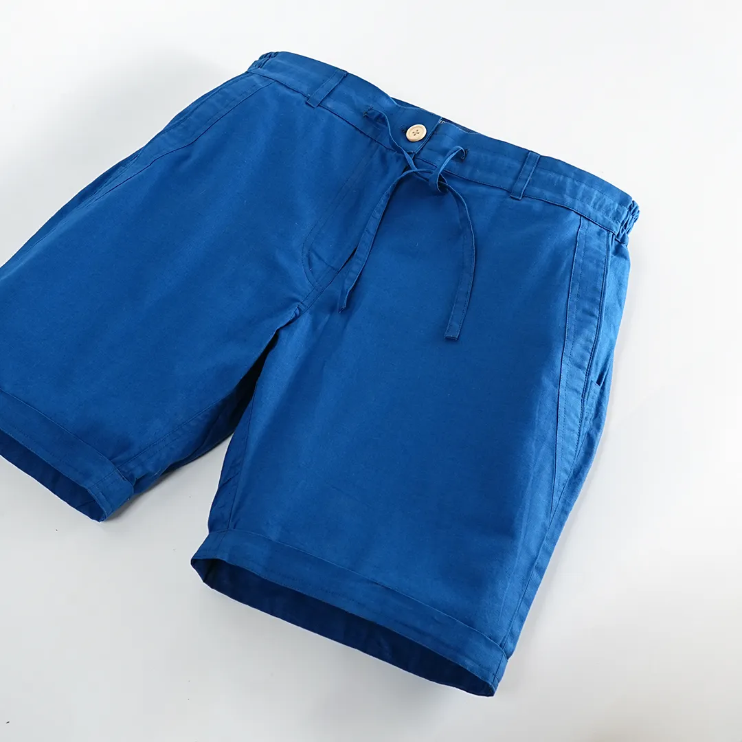 Prussian Cotton Linen Shorts