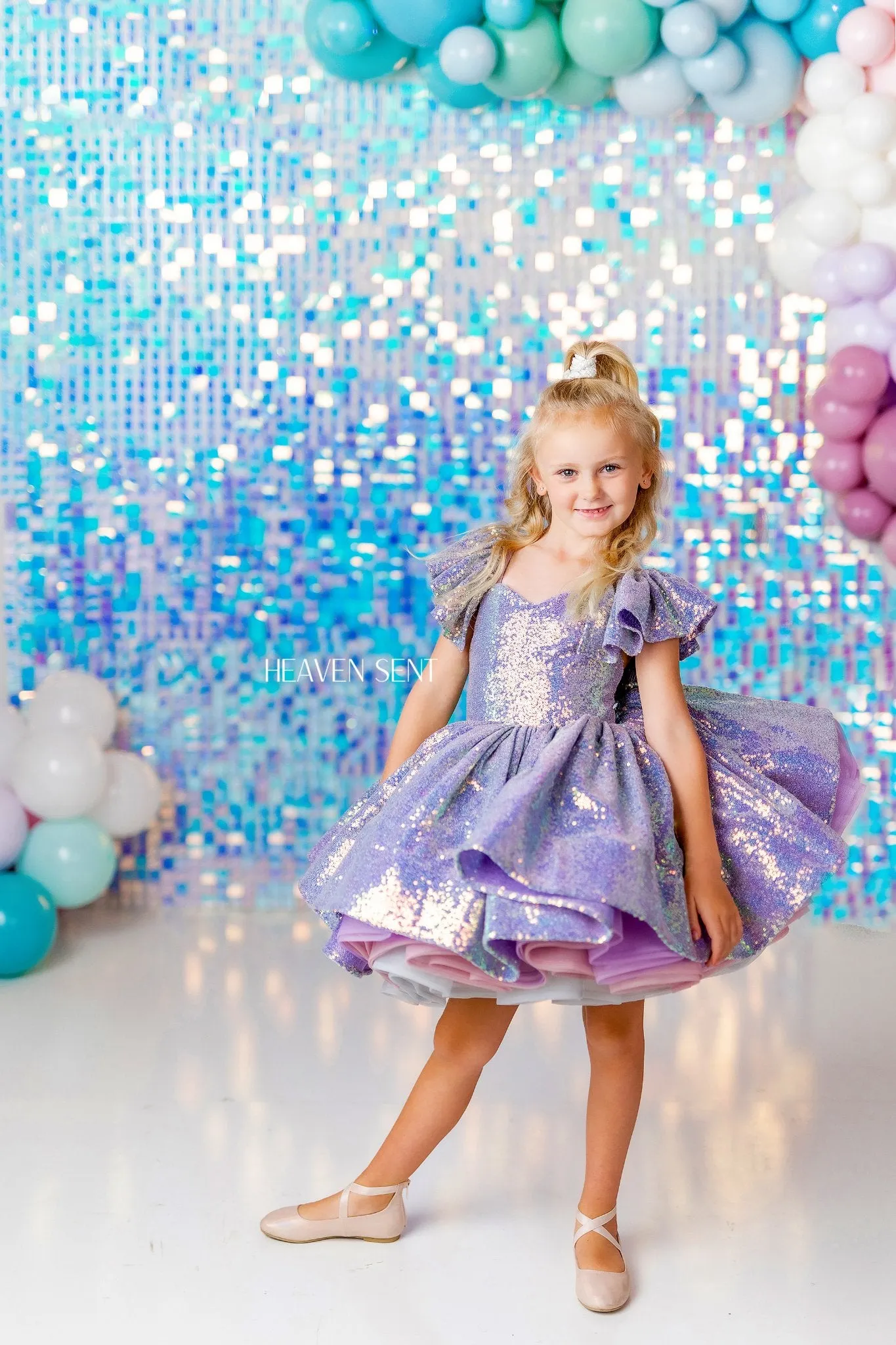 "Mermaid Kisses" Petal Short Length Dress ( 5 Year - Petite 6 Year)