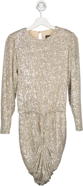 Retrofete Metallic Open Back Sequin Mini Dress UK XS