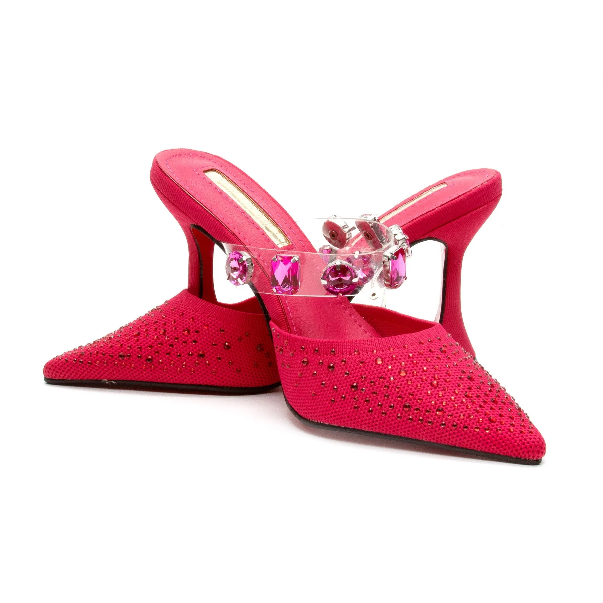 Rhinestone Short Heel Sandals