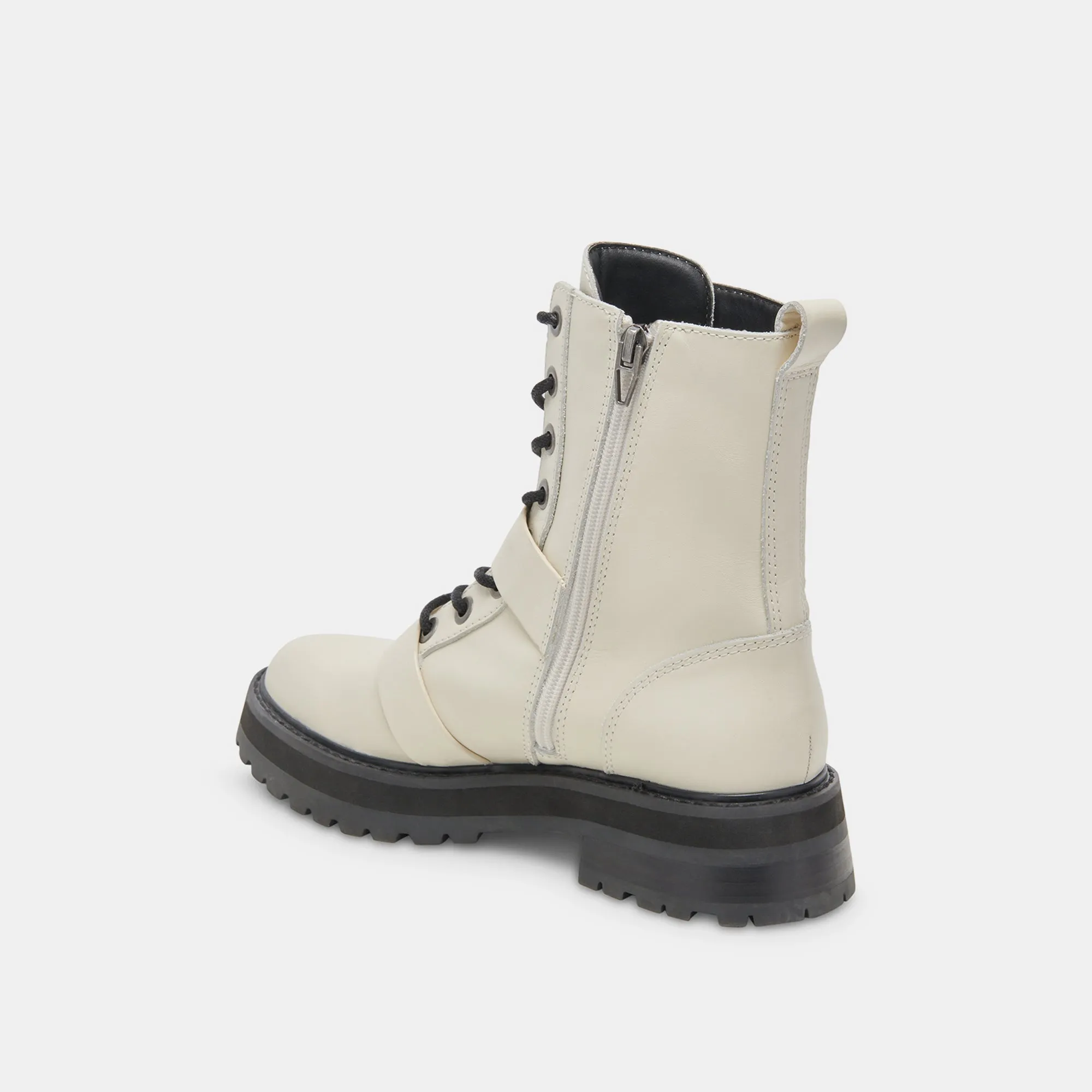 RONSON BOOTS OFF WHITE LEATHER - re:vita