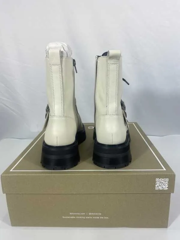 RONSON BOOTS OFF WHITE LEATHER - re:vita