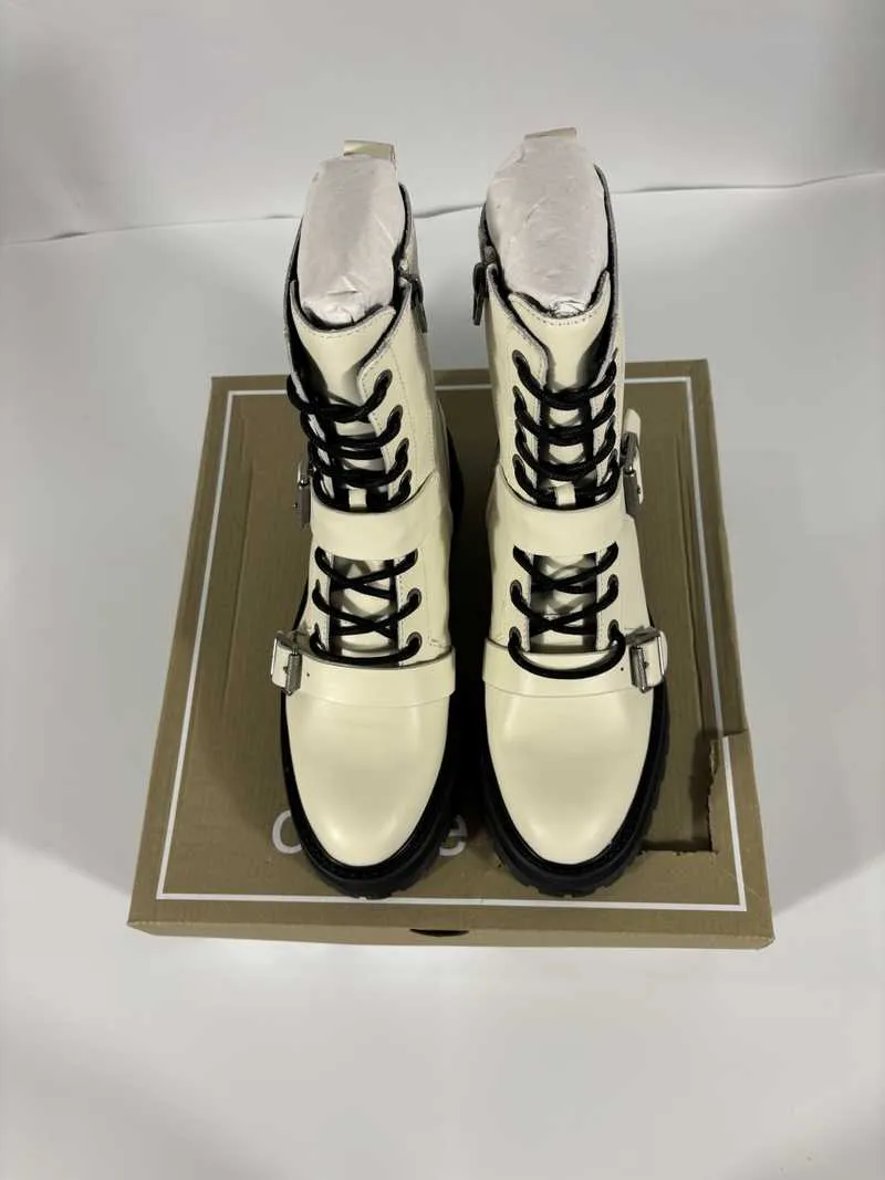 RONSON BOOTS OFF WHITE LEATHER - re:vita