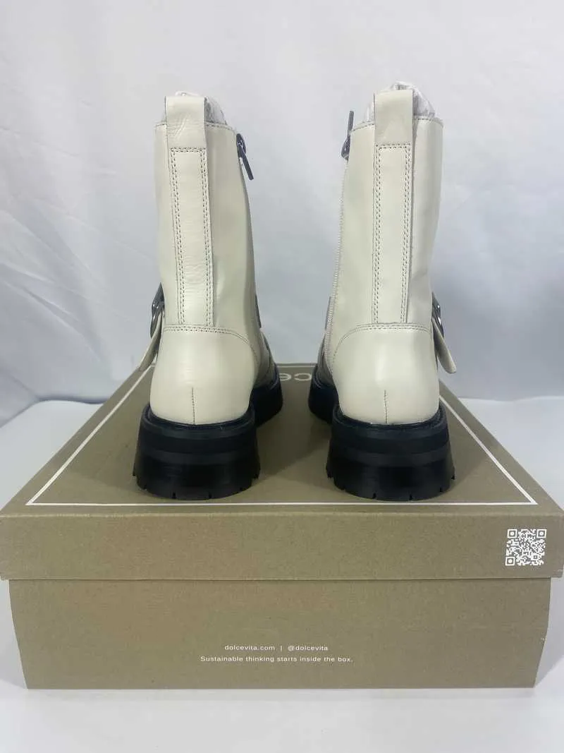 RONSON BOOTS OFF WHITE LEATHER - re:vita