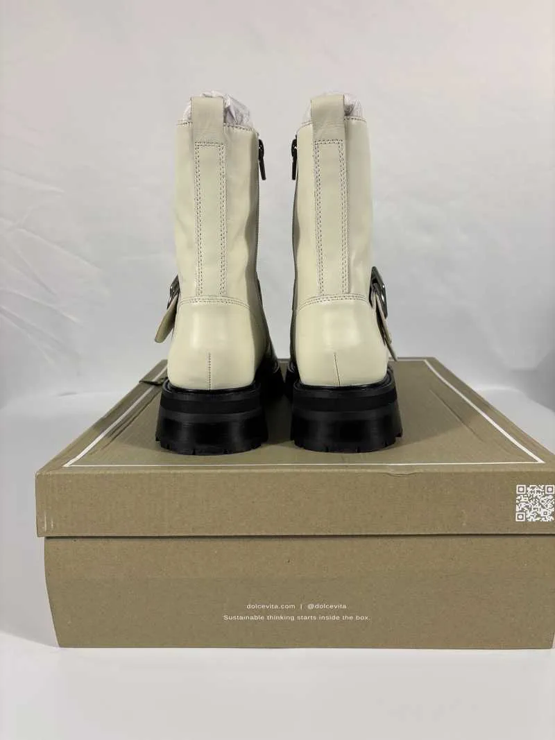 RONSON BOOTS OFF WHITE LEATHER - re:vita