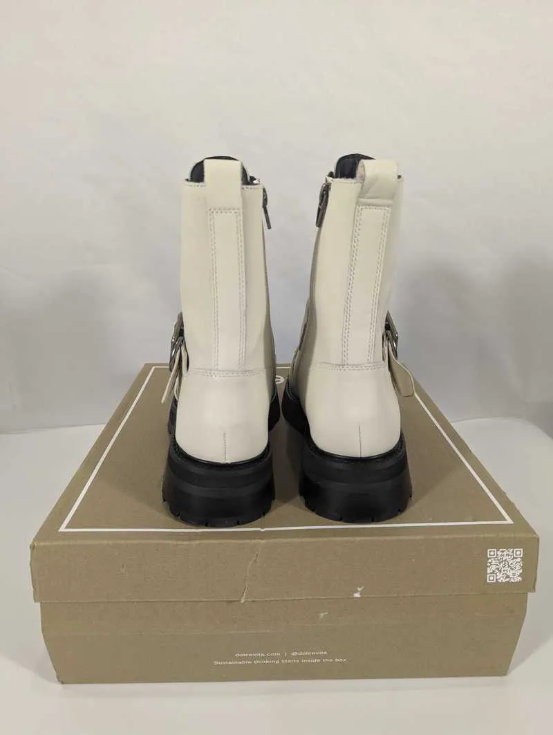 RONSON BOOTS OFF WHITE LEATHER - re:vita