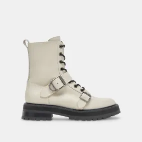 RONSON BOOTS OFF WHITE LEATHER - re:vita