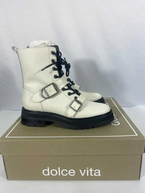 RONSON BOOTS OFF WHITE LEATHER - re:vita