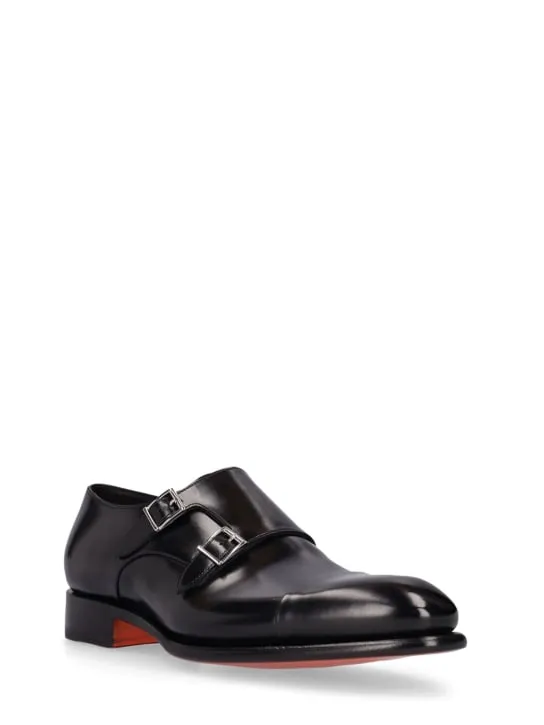 Santoni   Buckled leather shoes 