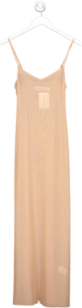 Self Portrait Nude Sheer Mesh Midi Dress UK 8