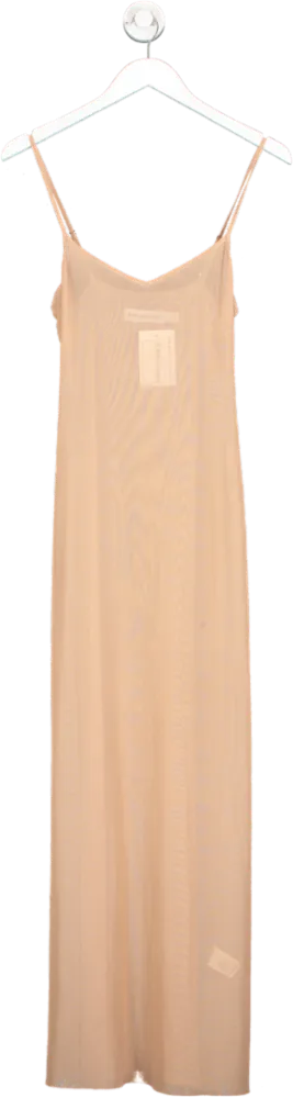 Self Portrait Nude Sheer Mesh Midi Dress UK 8