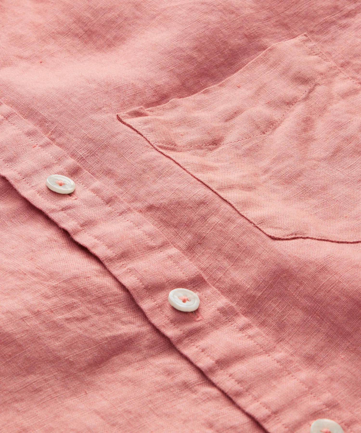 Slim Fit Sea Soft Irish Linen Shirt in Dark Coral