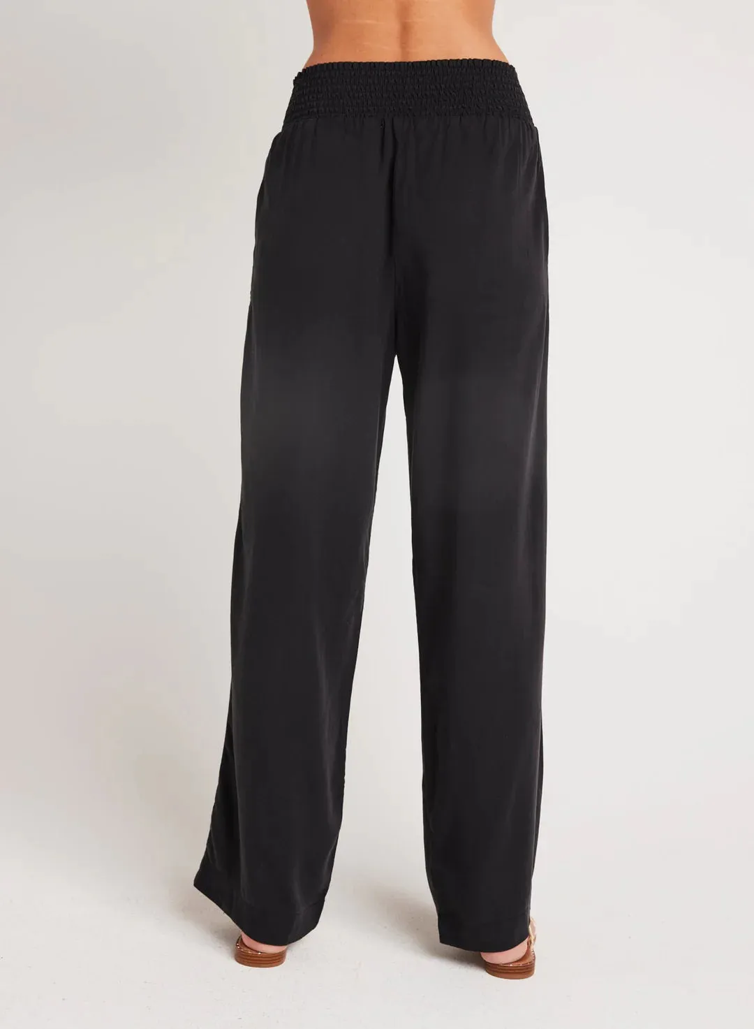 SMOCKED WAIST WIDE LEG PANT (VINTAGE BLACK) - BELLA DAHL