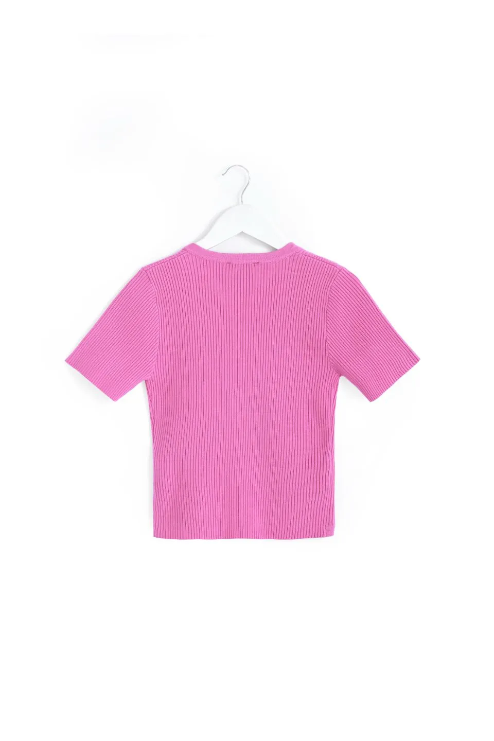 So Good Pink SS Wrap Knit Top