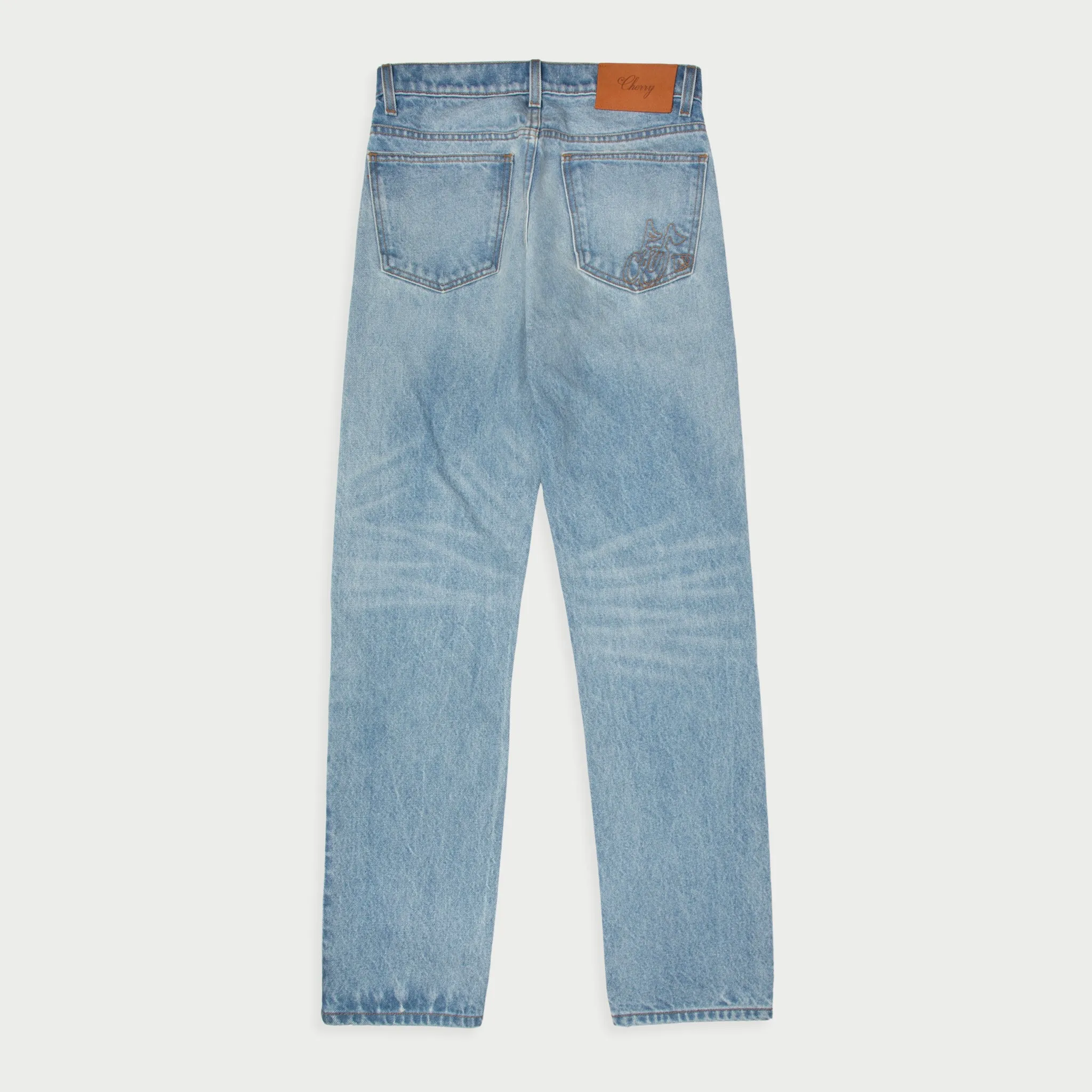 Straight 5 Pocket Denim (Light Wash)