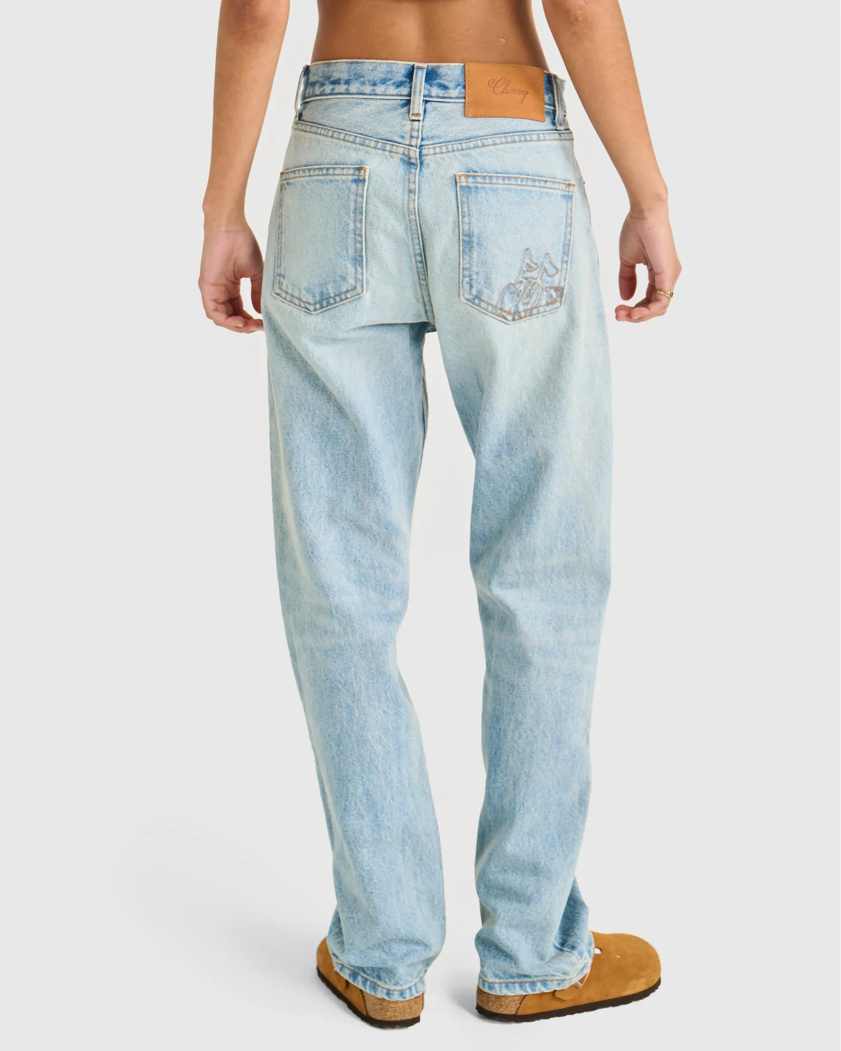 Straight 5 Pocket Denim (Light Wash)