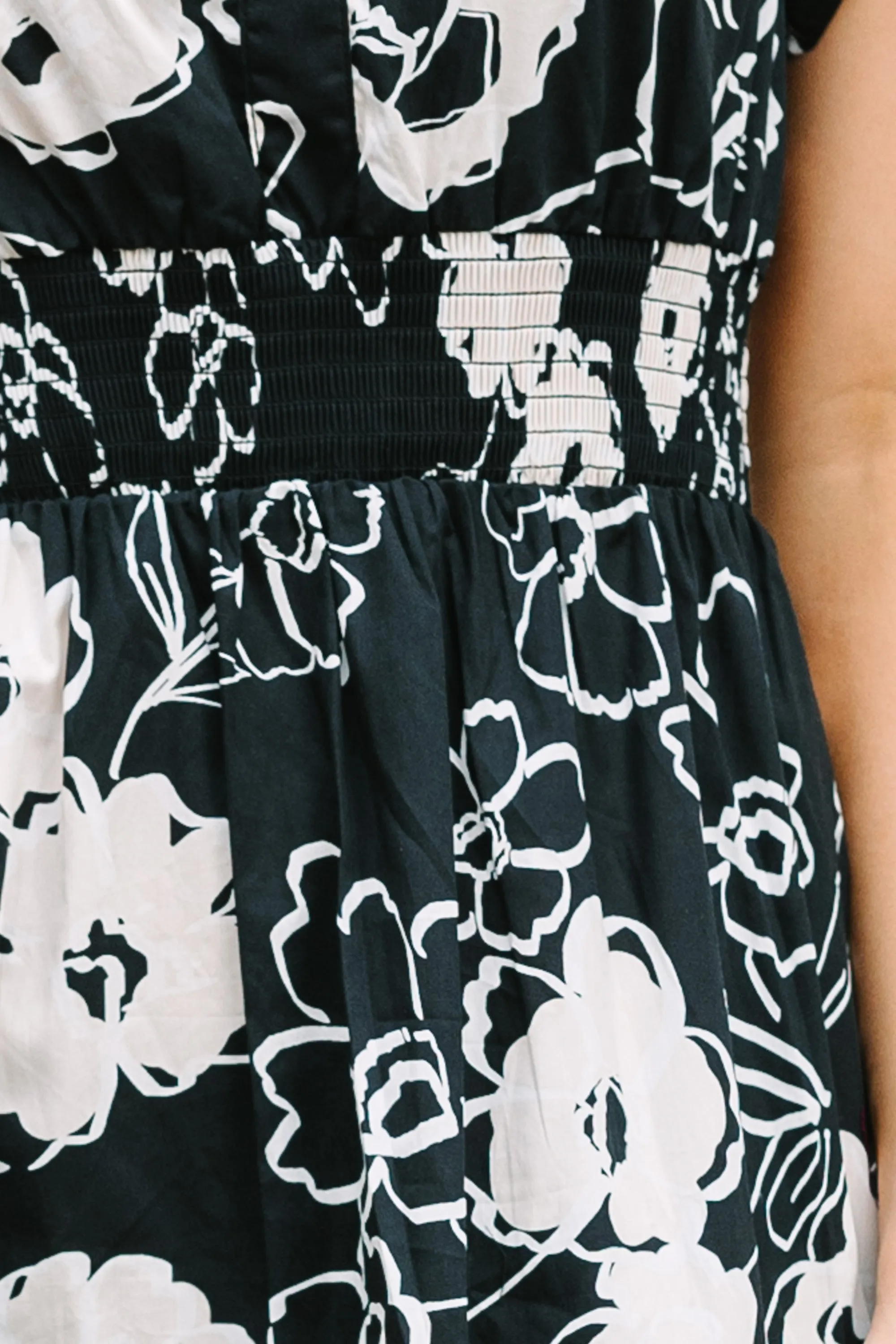 Sugarlips: Call On Me Black Floral Midi Dress