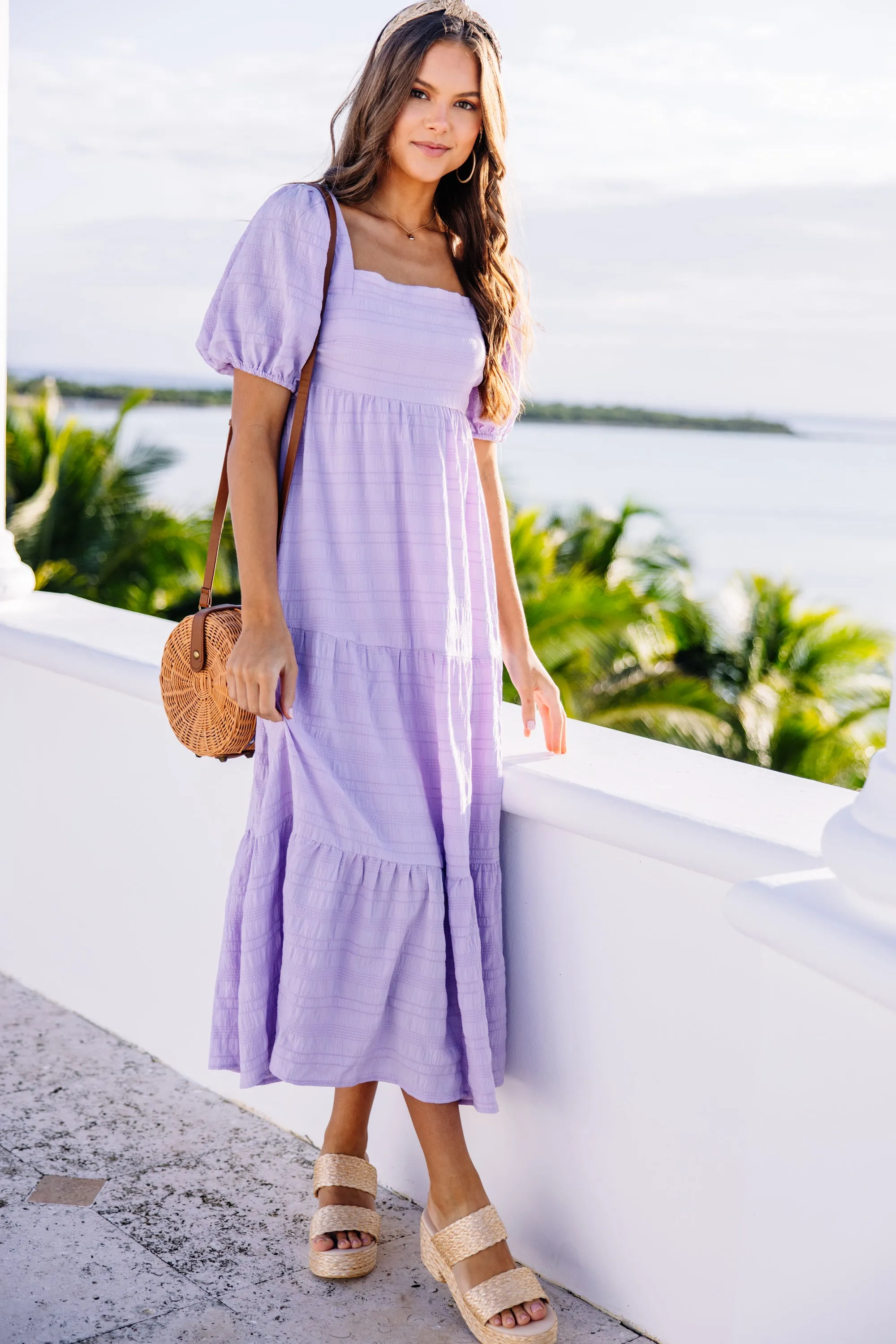 Think About It Lavender Purple Midi Dress