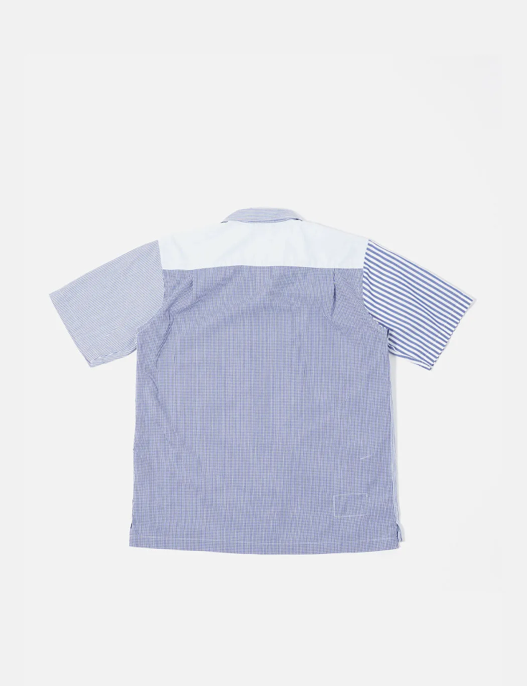 Universal Works Camp Short Sleeve Shirt - Blue Stripe