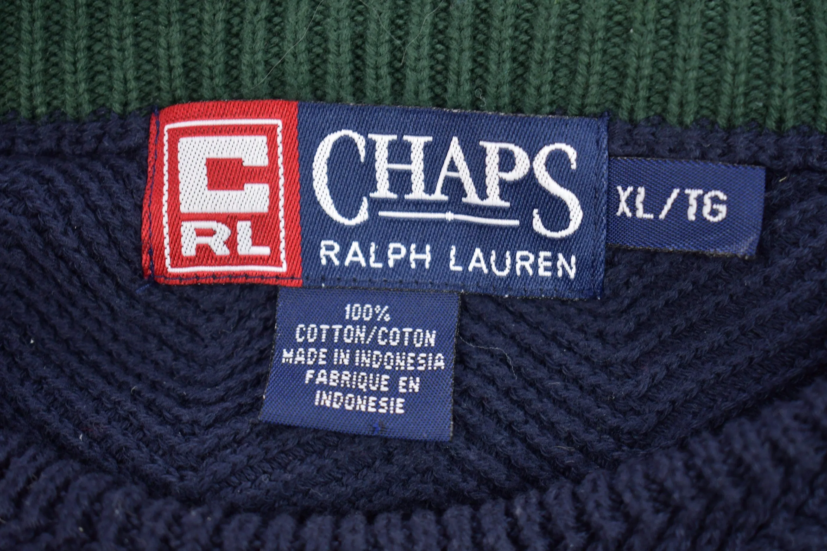 Vintage 1990s Polo Ralph Lauren Chaps Navy Blue Crewneck Sweatshirt / 90s Crewneck / Streetwear / Vintage Polo