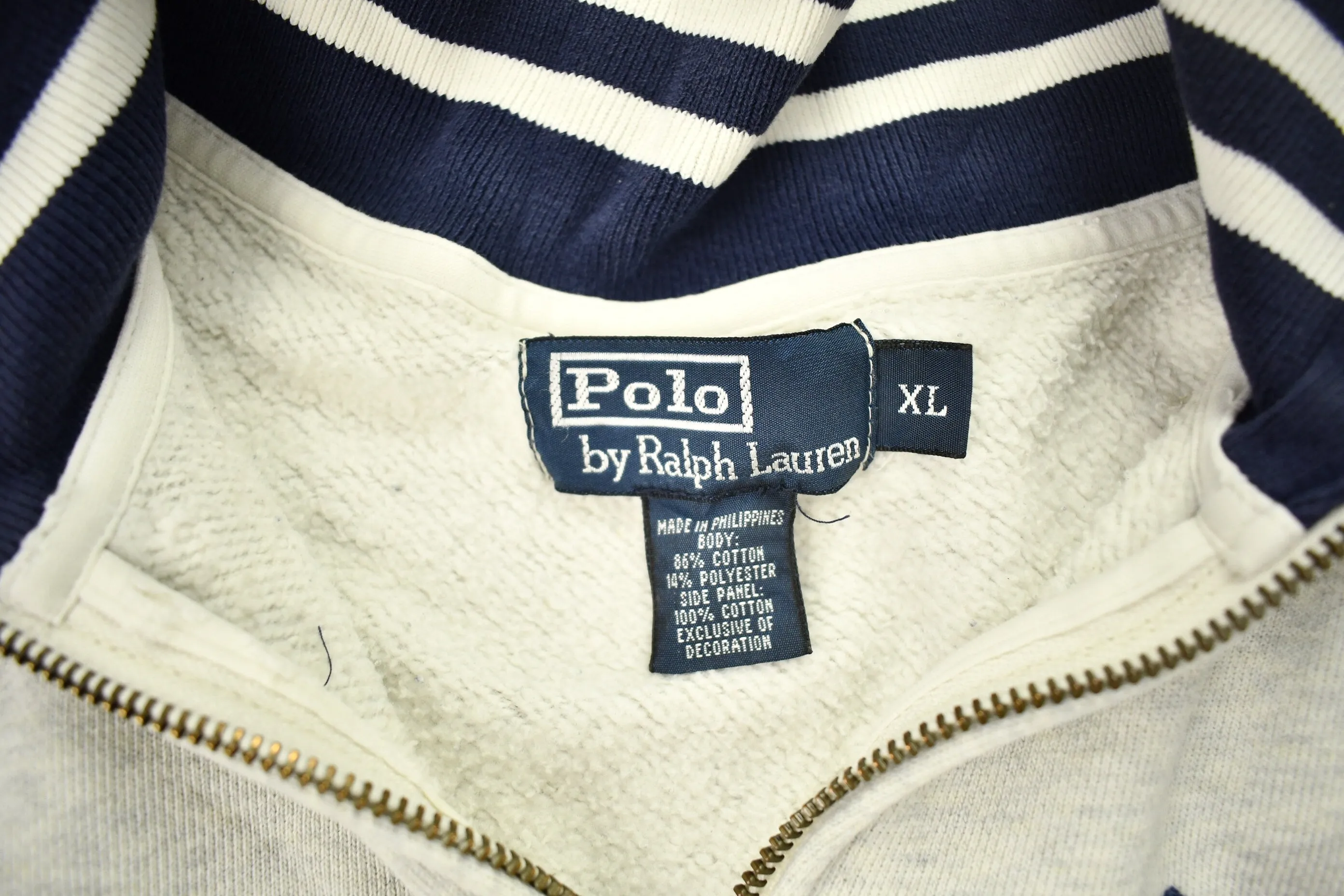 Vintage 1990s Polo Ralph Lauren P-Wing Quarter Zip Sweatshirt / Embroidered / Vintage Polo / Streetwear / 90s Ralph Lauren / Patchwork