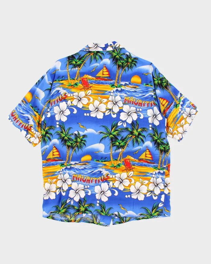 Vintage Men's Hawaiian Print Shirt - M