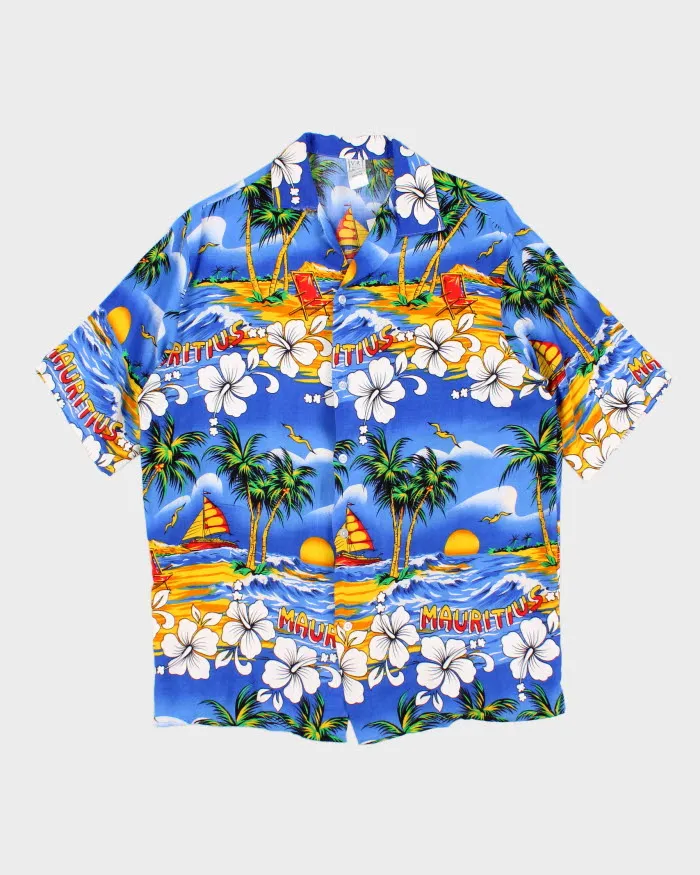 Vintage Men's Hawaiian Print Shirt - M