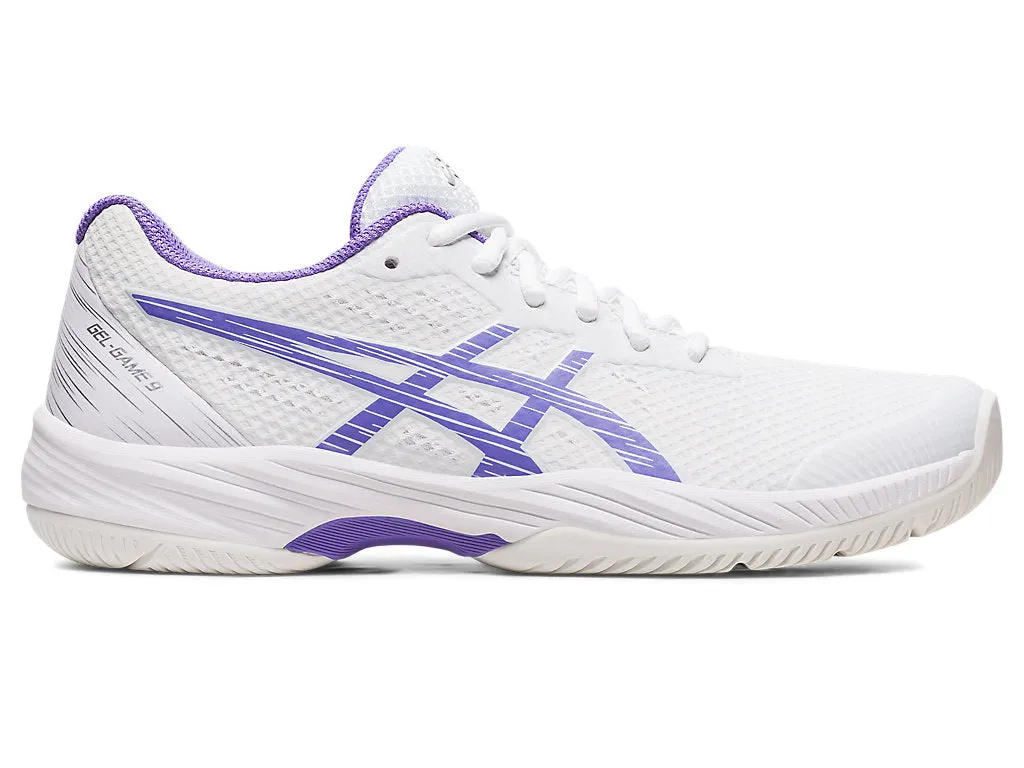 Women's Asics Gel-Game 9, White/Amethyst, 11.5 B Medium